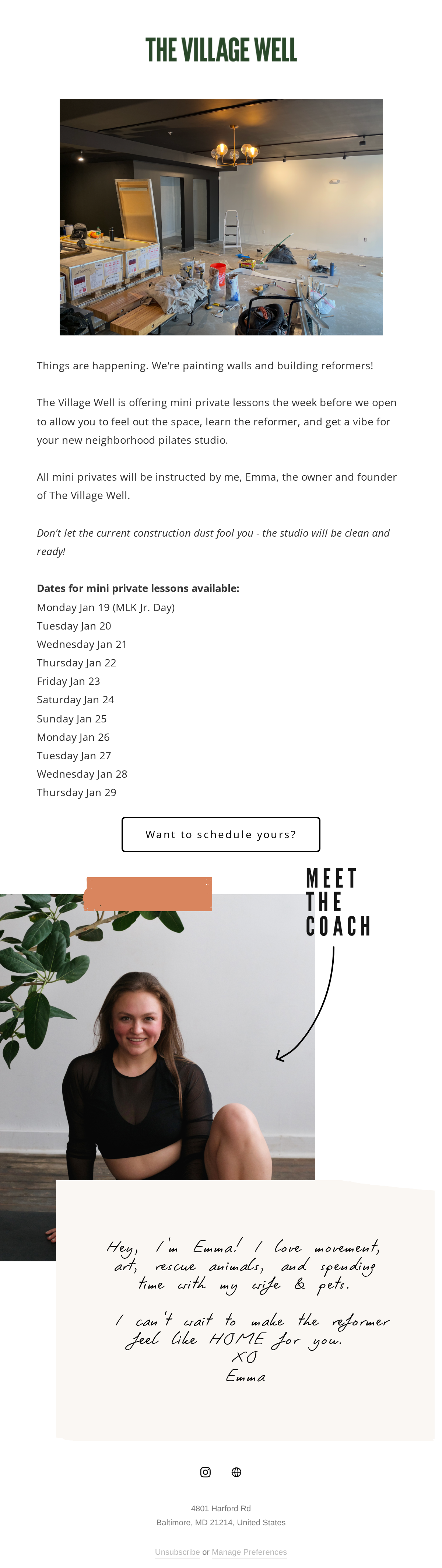 The Village Well — Email & automation — launch to membership